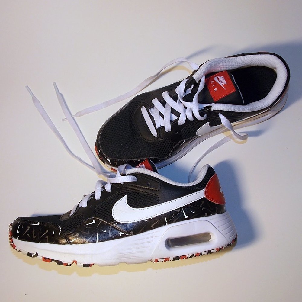 Nike Air Max SC Swooshfetti Black White Red - Size 8